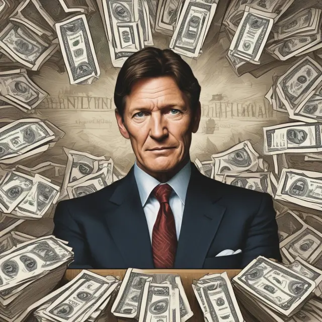 Michael Lewis holding a deck of cards with Salomon Brothers logo, symbolizing deception on Wall Street