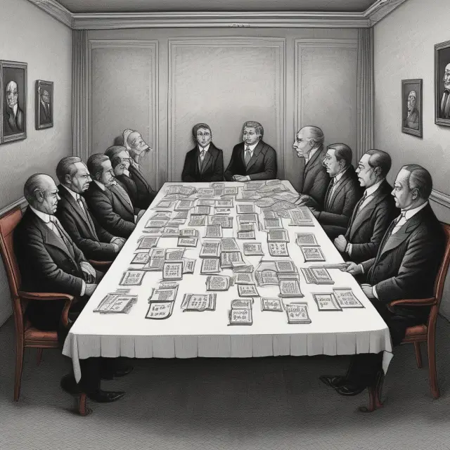 A scene depicting the game of Liar