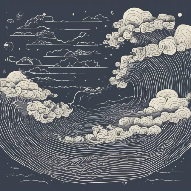 A LIBOR curve depicted as a winding river, with distinct waves representing overnight, one week, one month, two months, three months, six months, and twelve months maturities