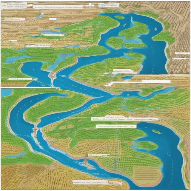 Two rivers representing LIBOR (wavy, unsecured) and SOFR (calm, secured), flowing into the sea of financial markets.