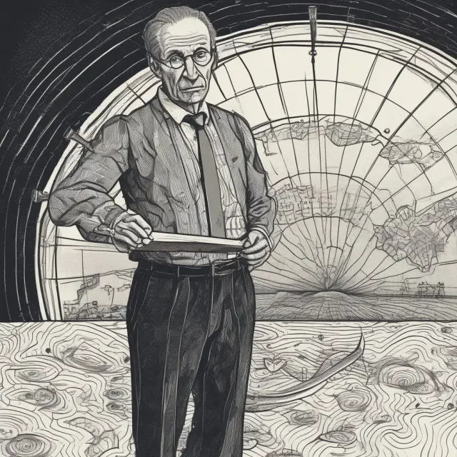 An institutional investor examines the changing LIBOR curve, using a compass to assess investment opportunities and manage risks in a stormy financial sea.