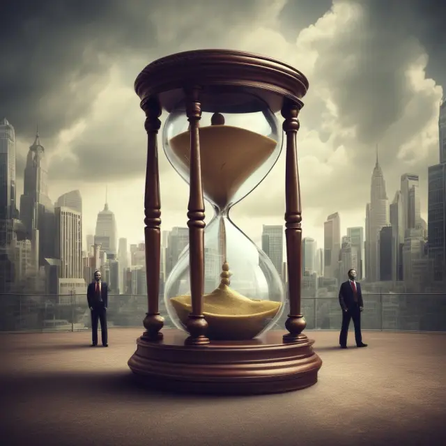 Bankers manipulating the LIBOR rate in an hourglass, affecting financial instruments and markets globally