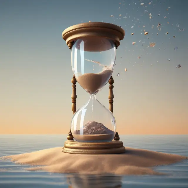 Hourglass illustrating the transition from LIBOR to Secured Overnight Financing Rate (SOFR), featuring crystal SOFR grains replacing LIBOR sand.