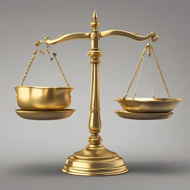 Golden scale illustrating fair royalty compensation in licensing agreements