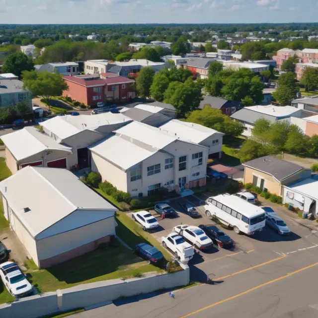 An image of a bustling lien sale auction featuring various real estate, vehicles, and storage unit items.