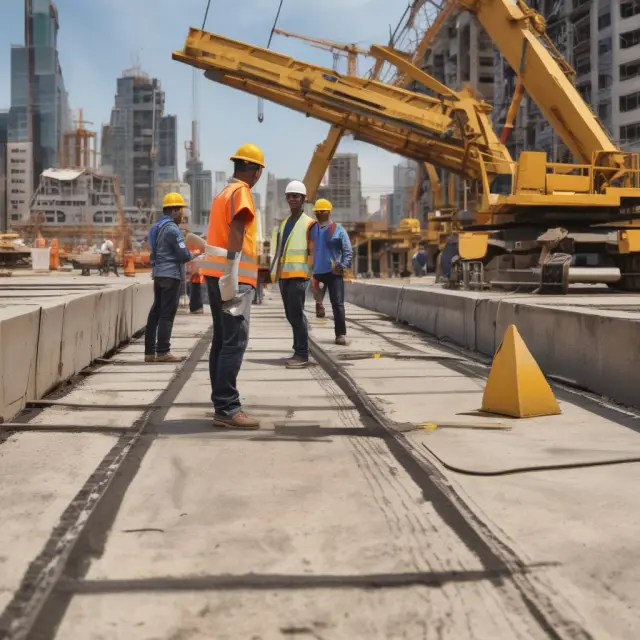 An elegant bridge symbolizes the connection between two hands exchanging a lien waiver in the construction industry, ensuring timely payments and released claims.