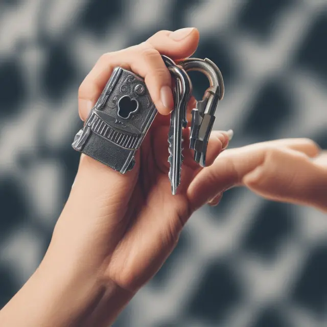 A creditor holding a key symbolizing a lien, ready to unlock and access collateral assets