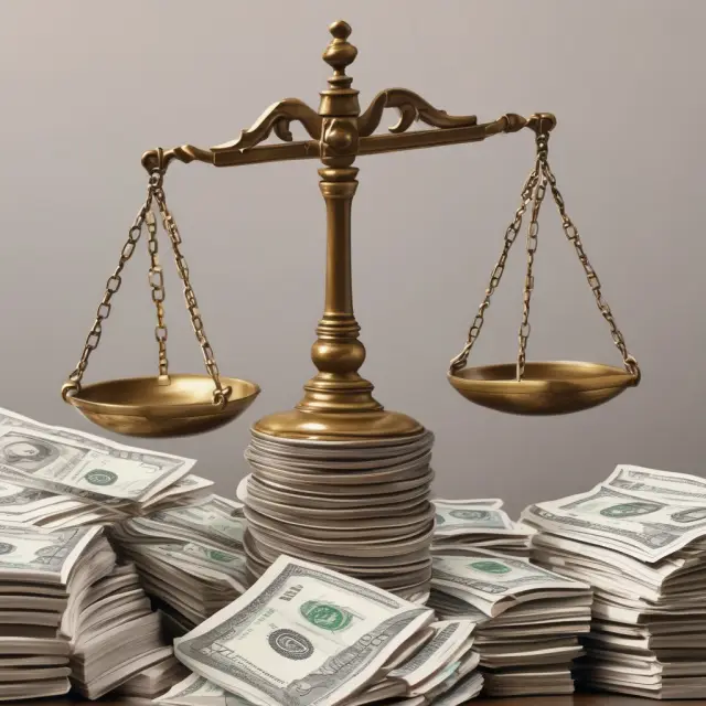 Court scales leaning towards seized assets with judgment lien