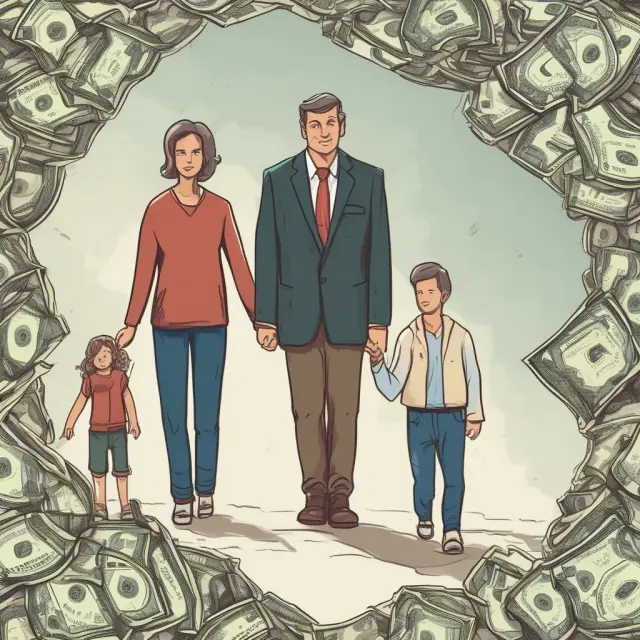 Image of three generations linked together through inheritance, discipline, and safety nets, walking on a winding financial path