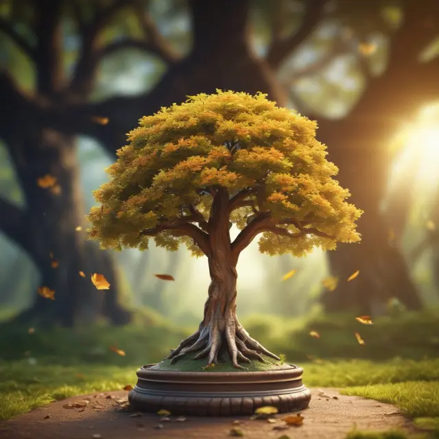 A golden acorn represents an insurance policy being sold to a caring investor who nurtures it into a mighty oak tree, symbolizing financial growth through life settlements.