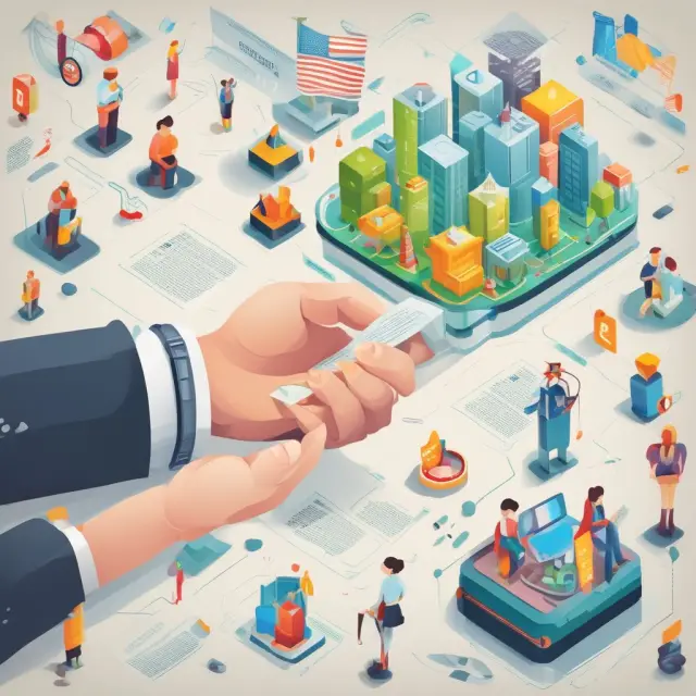 An intricate mosaic of modern financial entities fostering growth in the life settlement market, symbolizing its evolution and potential