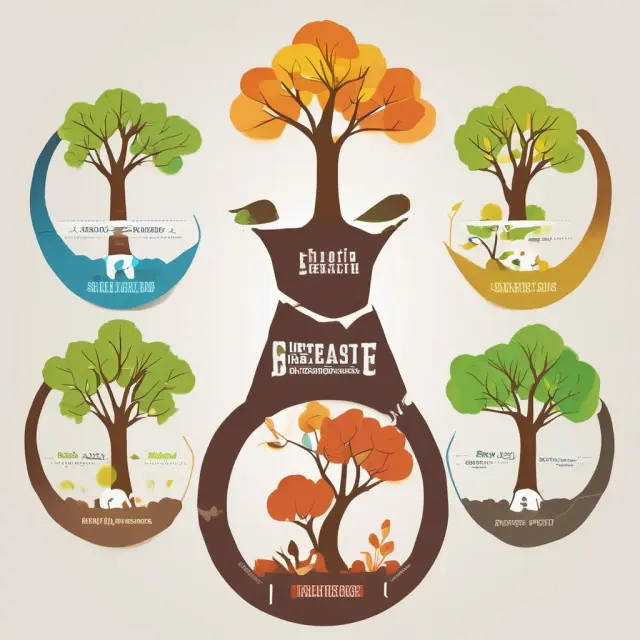 A garden symbolizing a business journey through the stages of development, growth, maturity, and decline represented as spring, summer, autumn, and winter.