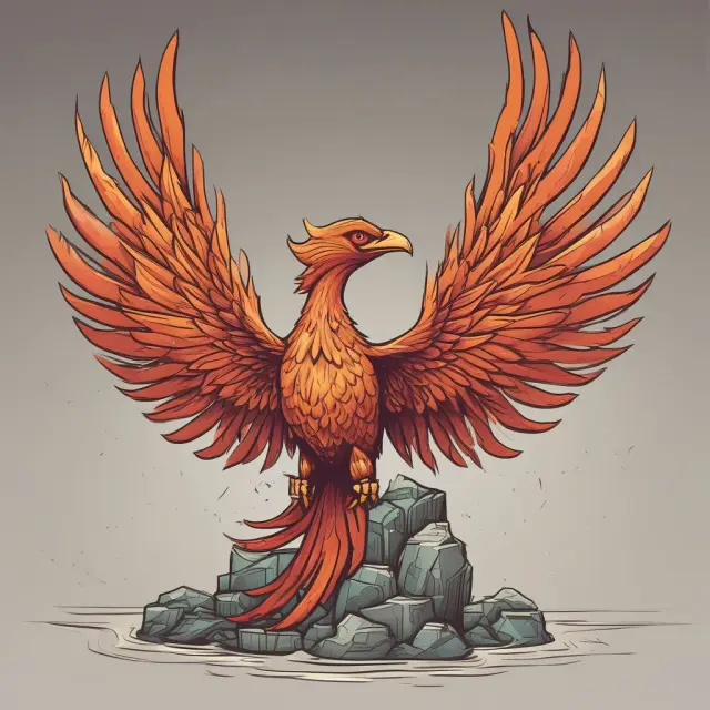 Image of a phoenix rising from the ashes of an aging business, illustrating innovation and renewal.