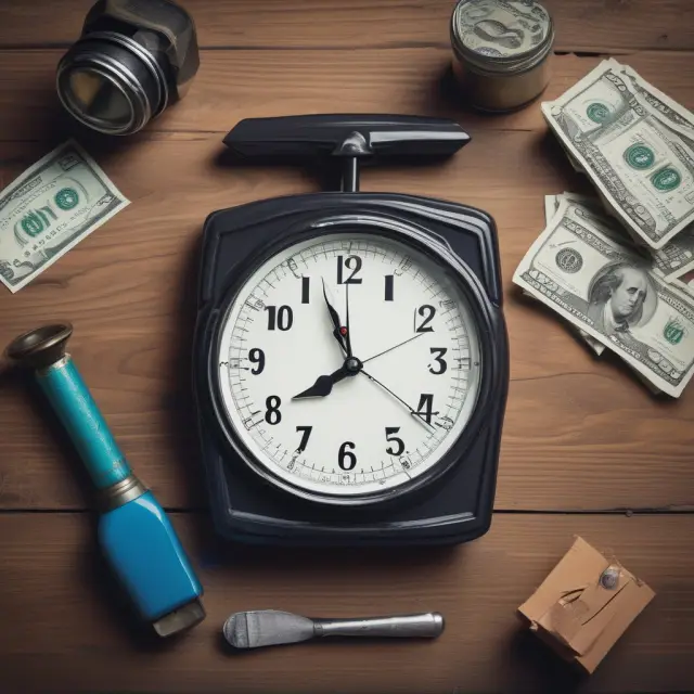 Image of a scale weighing money, consumables, fuel, and time to depict the Total Cost of Ownership concept
