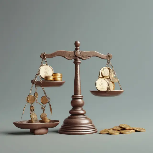 Scales filled with coins symbolizing the various costs involved in cars, homes, and credit card debt over their lifetimes