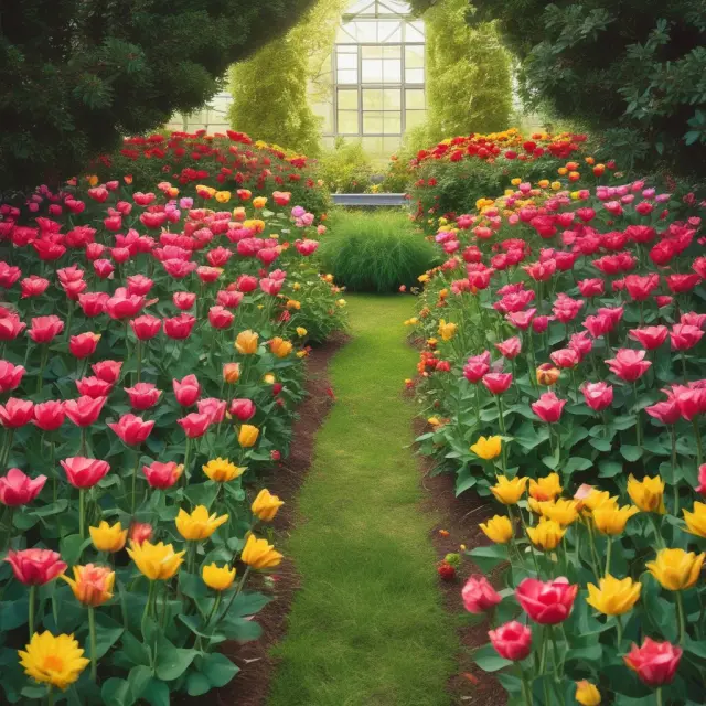 A colorful garden of accounting methods: GAAP sunflower (LIFO), IFRS roses (IFRS), and FIFO tulips growing side by side