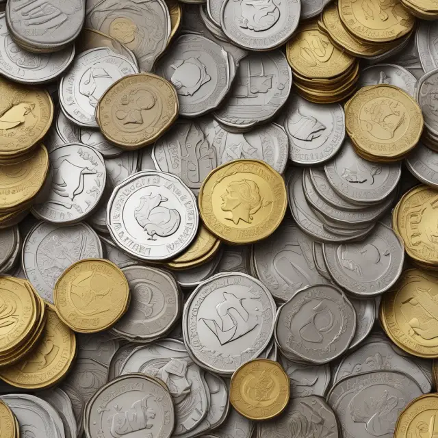 Golden coins shifting to reveal older silver ones, representing the Last In, First Out (LIFO) method
