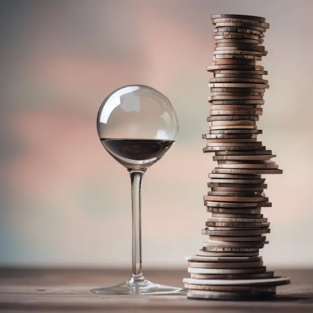 An investor examines various factors through a kaleidoscope: industry trends, financial health, tax implications, and competition, while considering a company