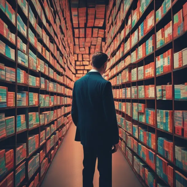 An institutional investor examining the intricacies of LIFO and FIFO inventory costing methods through a colorful kaleidoscope