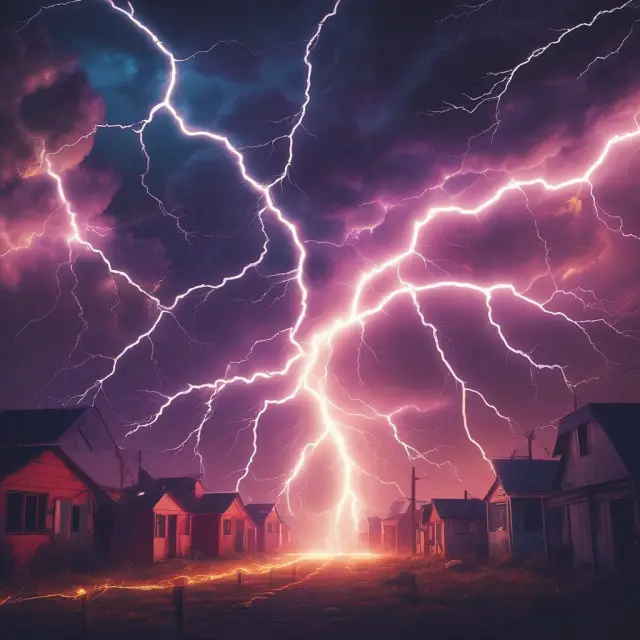 Lightning network with a storm of microtransactions forming around smart contracts on a table, ensuring swift and secure off-chain transactions