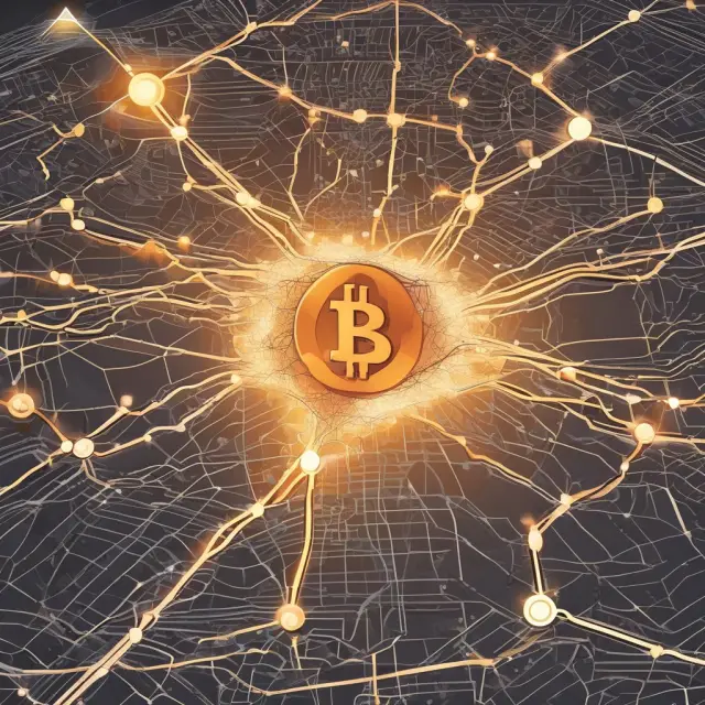 Lightning bolt casting light upon a detailed map illustrating interconnected Bitcoin nodes, emphasizing the network
