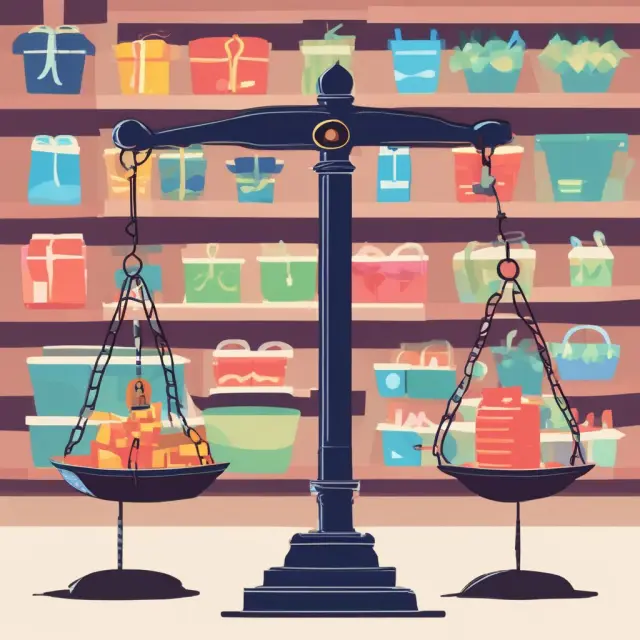 Two scales, one balanced - stores