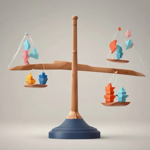 Scales representing banking, tech, and hospitality industries in balance, with data flowing between them to illustrate like-for-like sales comparison.