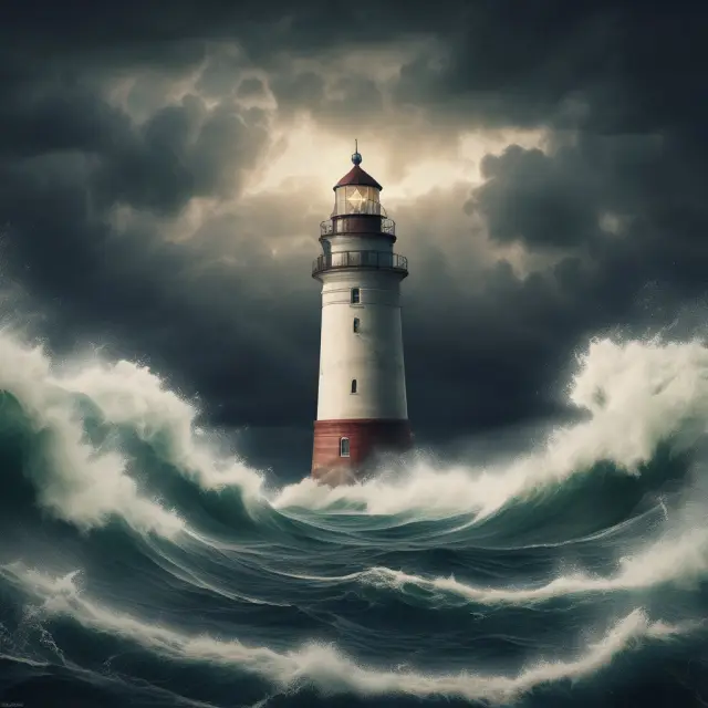 A lighthouse calms choppy waters of futures markets with limit down rules acting as beacon to manage volatility