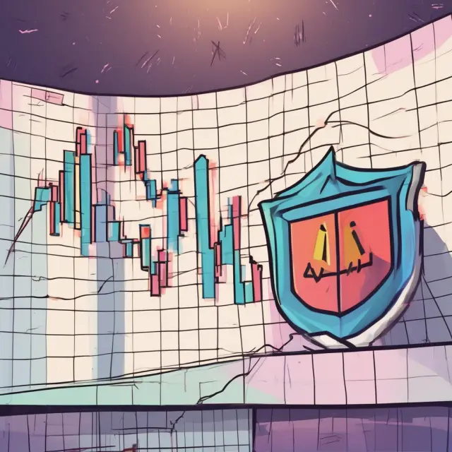 Stock chart with Limit Up-Limit Down rule shield protecting from volatile price movements