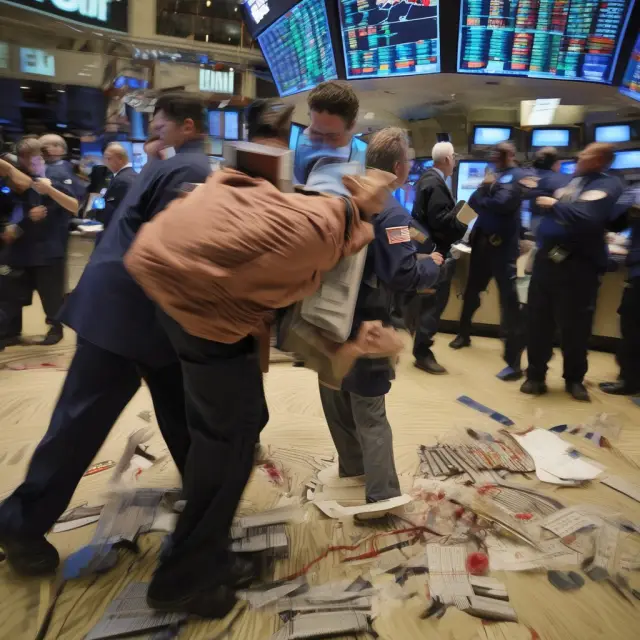 A tornado of sell orders swirling in the midst of a stormy financial market, symbolizing the flash crash of May 6, 2010