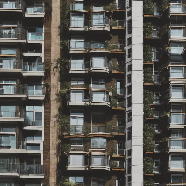 Two condo residents sharing a balcony and comparing management responsibilities, with labels distinguishing limited and common elements