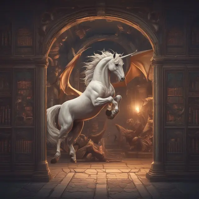 A knight on a horse, representing a limited company, duels against a dragon, symbolizing a sole proprietorship. An unicorn, symbolizing a successful startup, watches from the side.