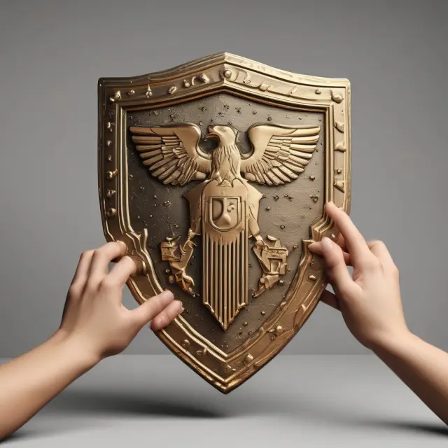 Golden shield illustrating limited company
