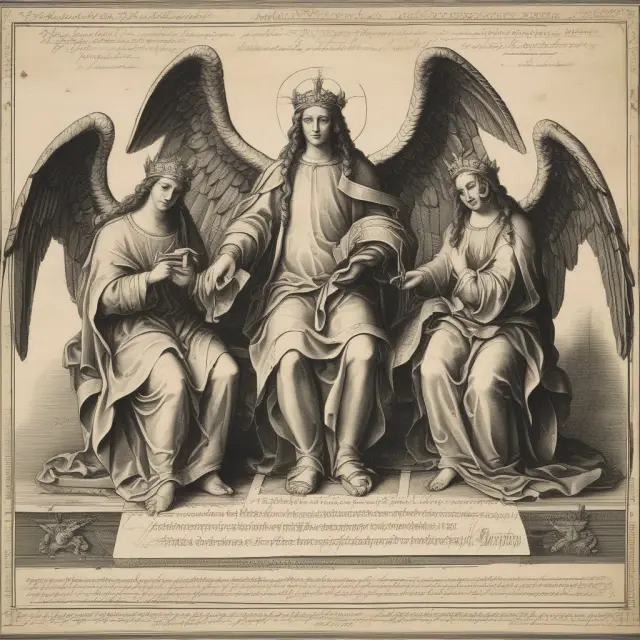 Attorney crafting LPOA with angelic oversight, ensuring legal protection and client security.