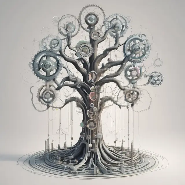 Visual representation of different business structures - corporations, LLCs, LLPs, and S Corps, each as individual gears supporting a unified economy.