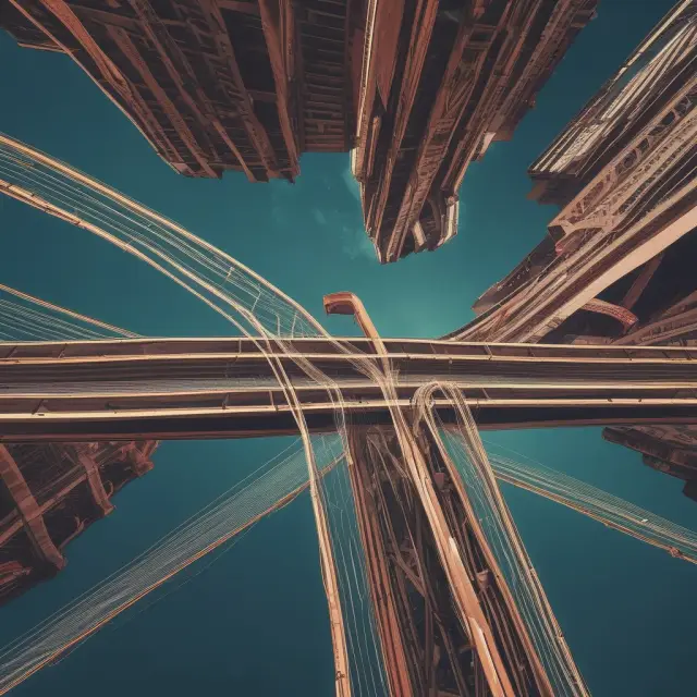 An image of a sturdy bridge symbolizing REMLPs, with investors on one side and various real estate assets on the other, connected by limited partnership units.