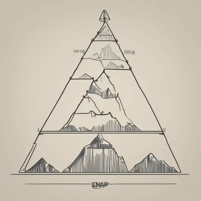 A visualization of linear weights on a pyramid representing the prices in a linearly weighted moving average calculation.