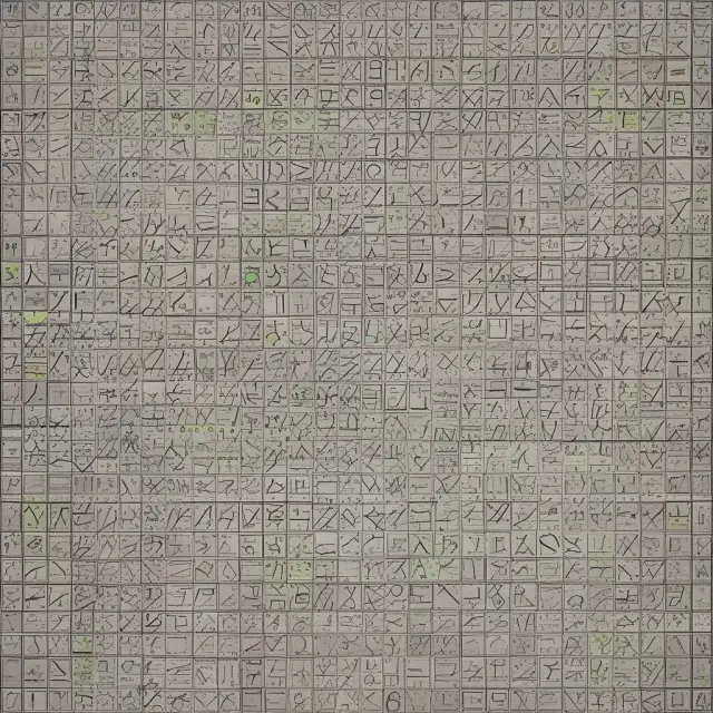 Mosaic of mathematical symbols representing slope-intercept, point-slope, vector notation, and matrix notation for linear relationships
