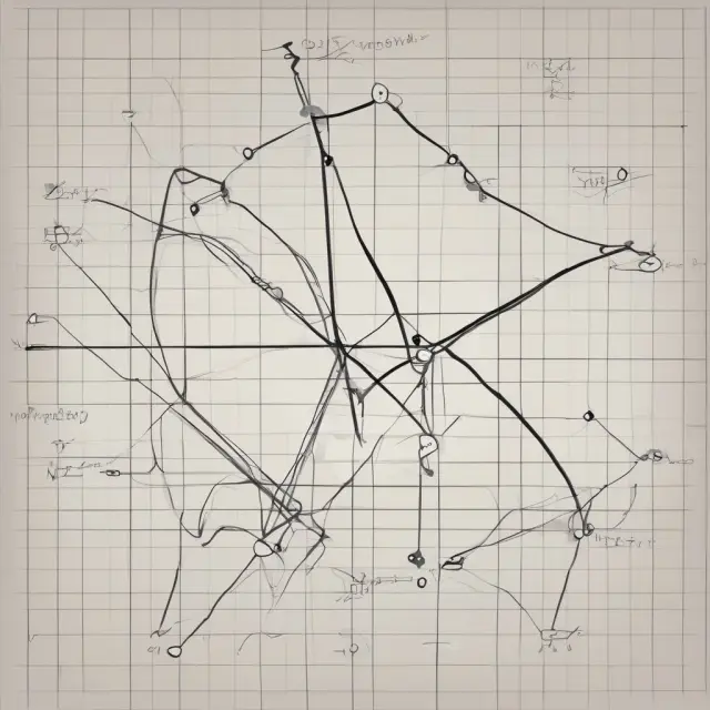 Two variables connected by a straight line illustrating the linear relationship between them