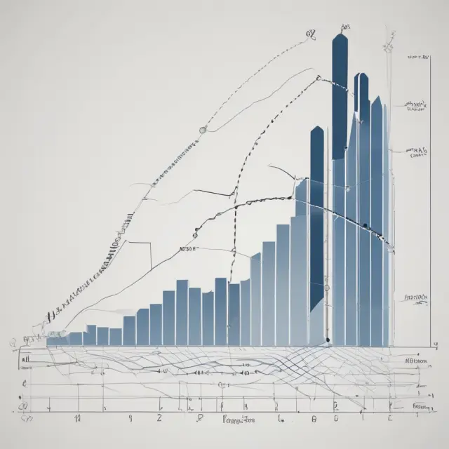 Graph illustrating linear relationships in finance, depicting data points flowing along a straight line