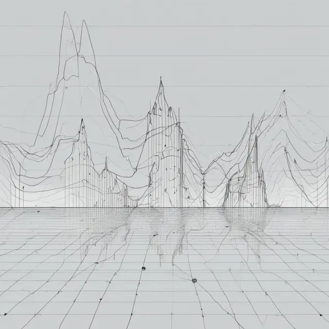 Line chart displaying data points connected by a continuous line, with horizontal (x-axis) and vertical (y-axis) guiding the flow of information