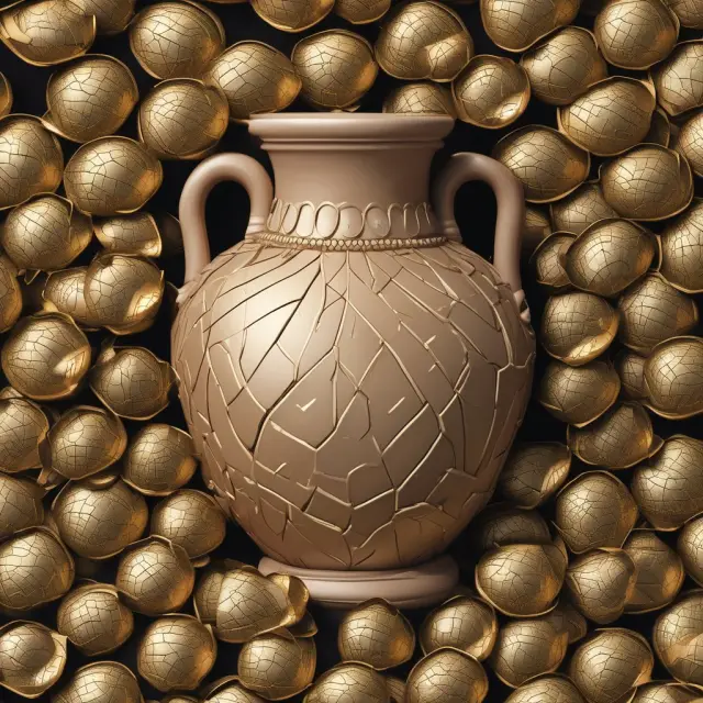 Amphora filled with gold coins symbolizing personal, business, home equity, demand and securities-backed lines of credit.