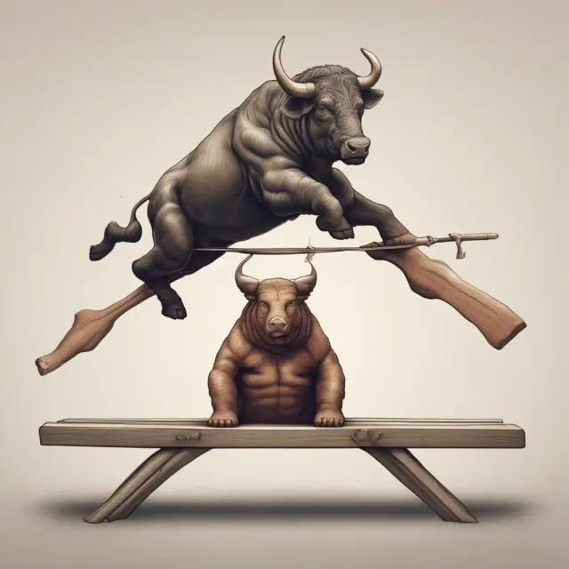 Bull and bear figurines on a seesaw represent the best (bull) and worst (bear) performing Lipper Indexes across global equity, bond, and money markets.