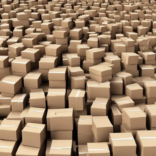 A visualization of inventory as a tumultuous sea filled with various-sized boxes, symbolizing the uncertainty surrounding its classification as a truly liquid asset