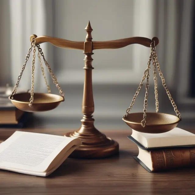 Scale illustrating the balance between intellectual properties and contracts, with liquidated damages counterweights.
