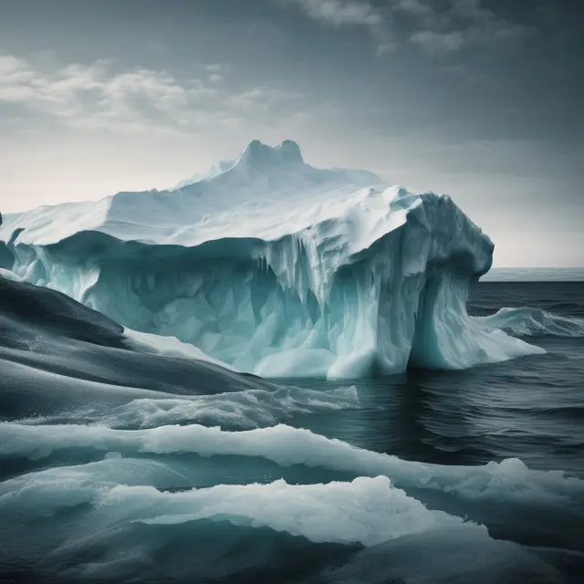 An iceberg melting represents margin calls, while the waterline symbolizes the required liquidation threshold.