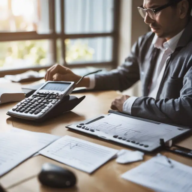 A trader scrutinizing a digital margin calculator display, with market data and account information updated in real-time