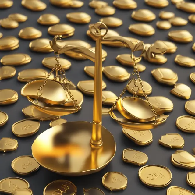 A pair of golden scales tipping towards secured creditors in a bankruptcy proceeding, symbolizing the impact of liquidation preferences on payment order