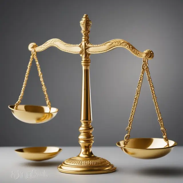Golden scales with assets on one side and liabilities on the other, representing Liquidation Value calculation.