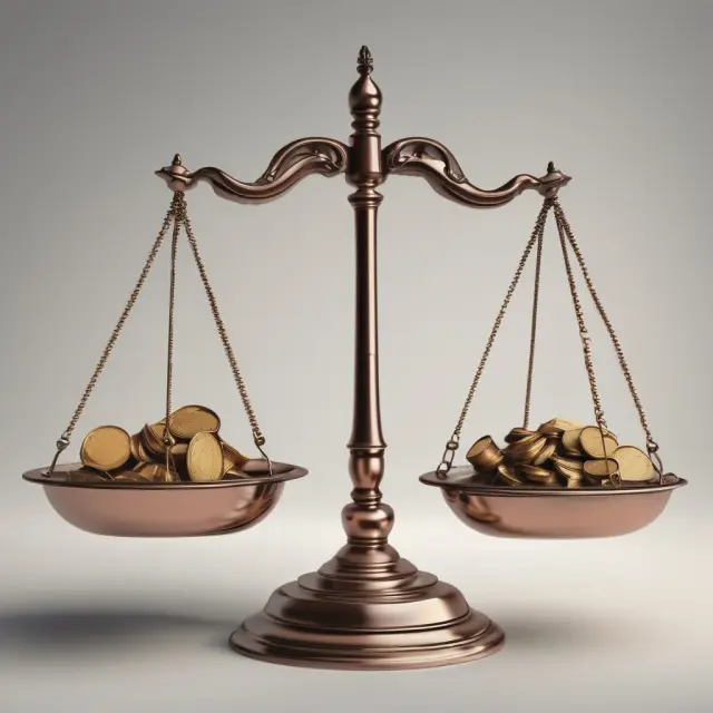 An equilibrium scale with market capitalization on one side and liquidation value on the other represents an investor